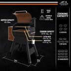 Grills Pro 22 Wood Pellet Grill amp Smoker, Electric Pellet Smoker Grill Combo, 572 sq. in. Grilling Capa