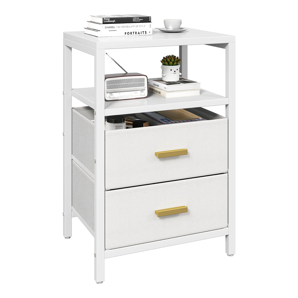 Modern Nightstand with 2 Fabric Drawers