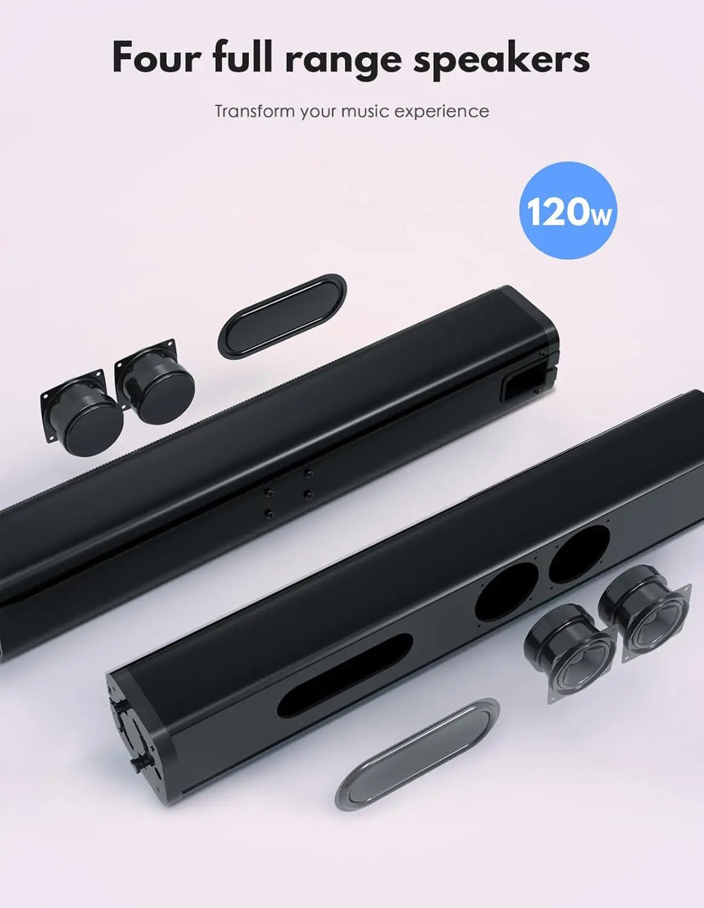 2-in-1 Separable Sound Bar with Subwoofer for Smart TV