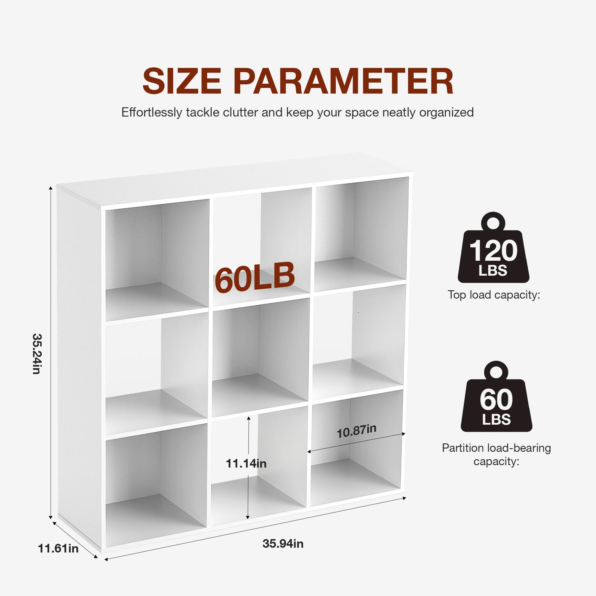 9 Cube Storage Organizer Wooden Shelf Bookcase