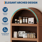 Mid Century Modern 5-Tier Storage With Doors & Open Shelves