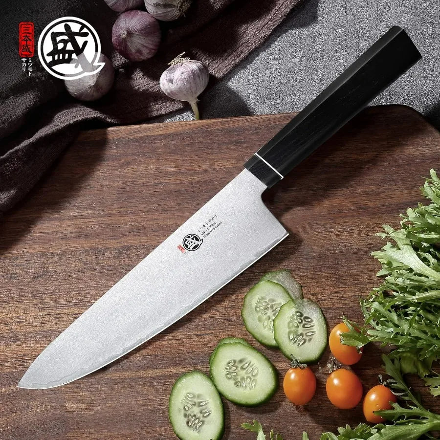 8 Inch Hand Forged Kitchen Knife for Meat & Vegetables, G10 Handle with Sandalwood Box