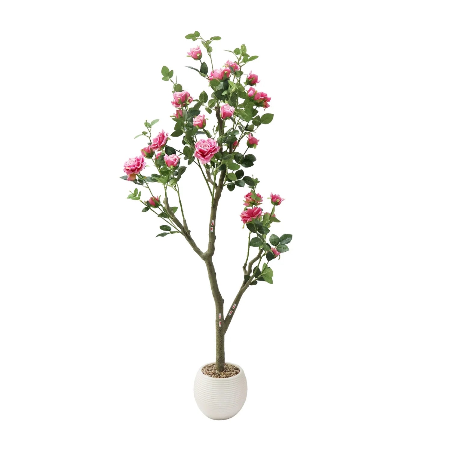 Artificial Rose Flower Tree-5FT Lifelike Plant in Pot with Flowers Decorative Rose Trees for Home,Office, Wedding, Event Decor