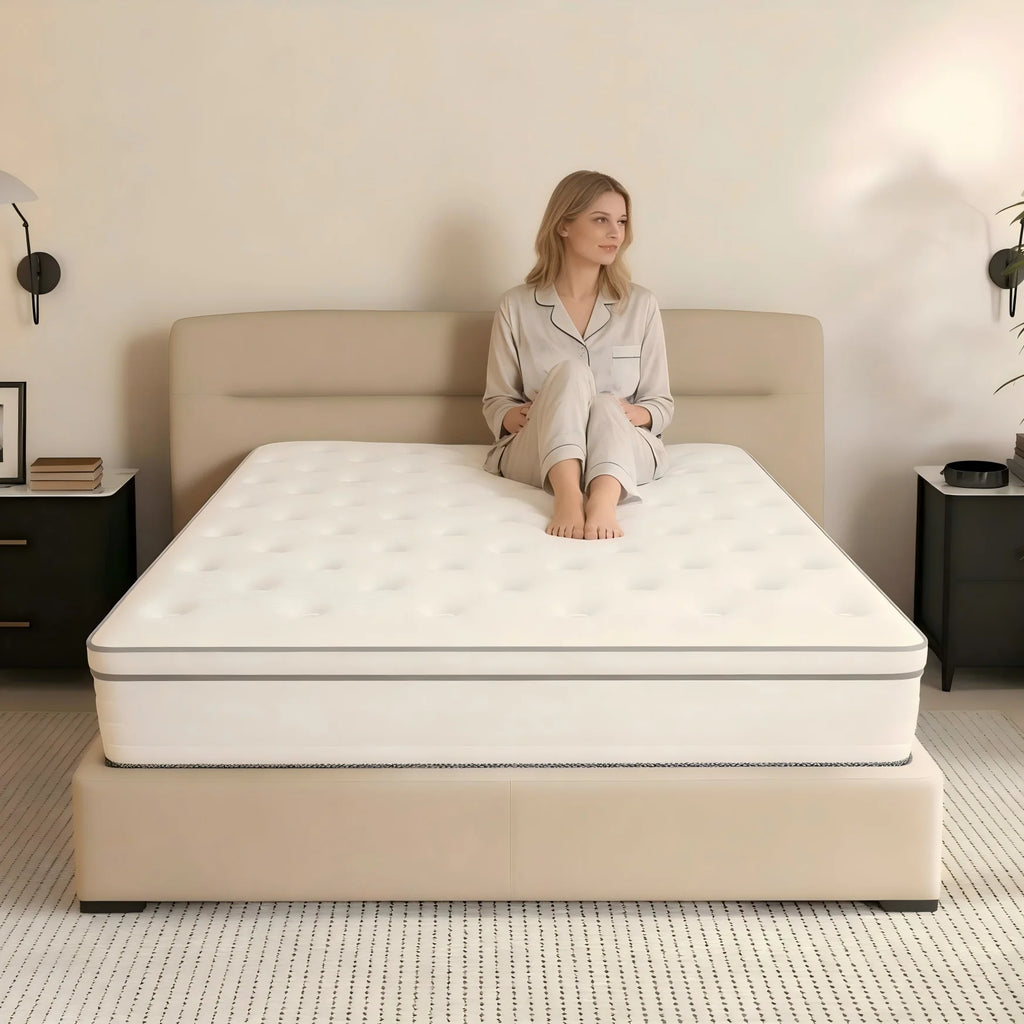 12 Inch Queen King Full Twin Mattress in a Box with  Memory Foam & Pocket Springs, Motion Isolation, Pressure Relief