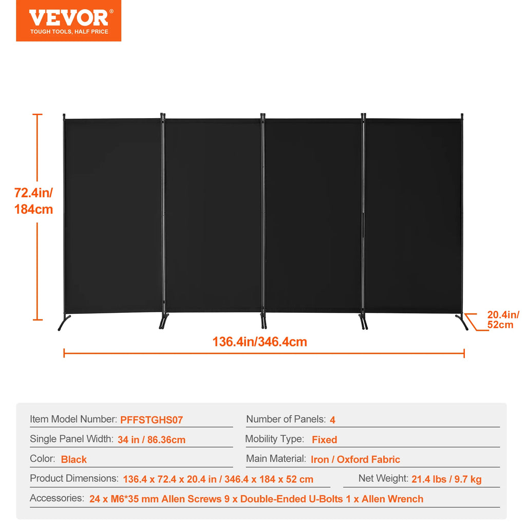 3/4/6 Folding Privacy Screen and Portable Freestanding
