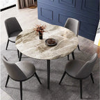 Modern Round Kitchen Dining Table Marble Top 80cm Diameter
