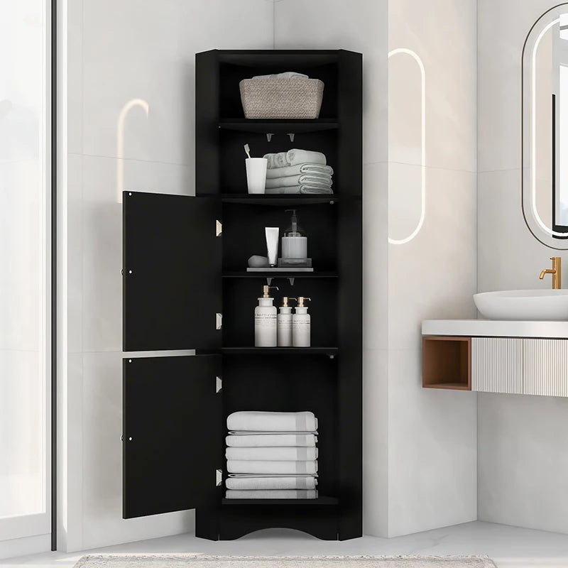 3Colors Tall Bathroom Corner Cabinet,