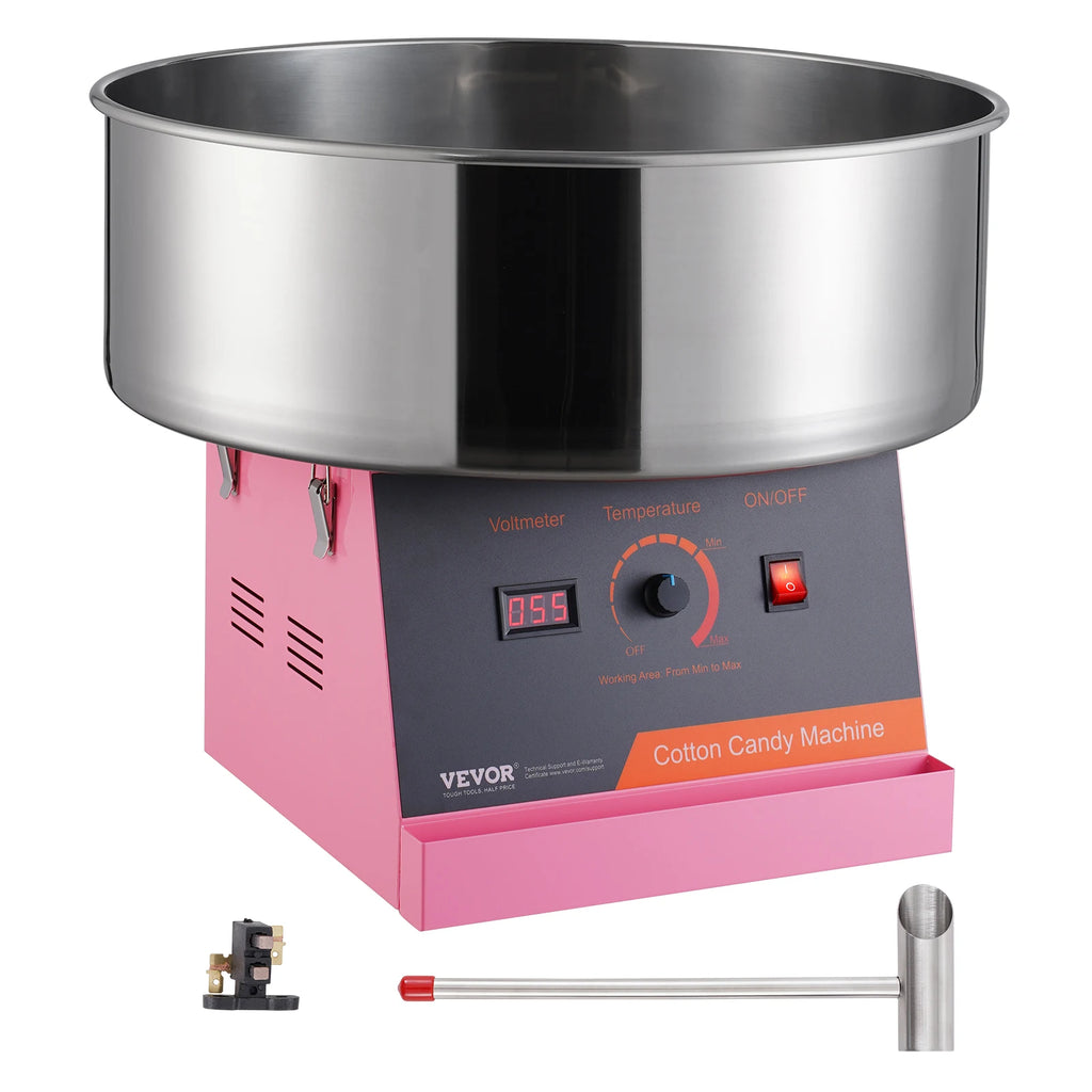 Commercial Cotton Candy Machine w/ Stainless Steel Bowl and Sugar Scoop