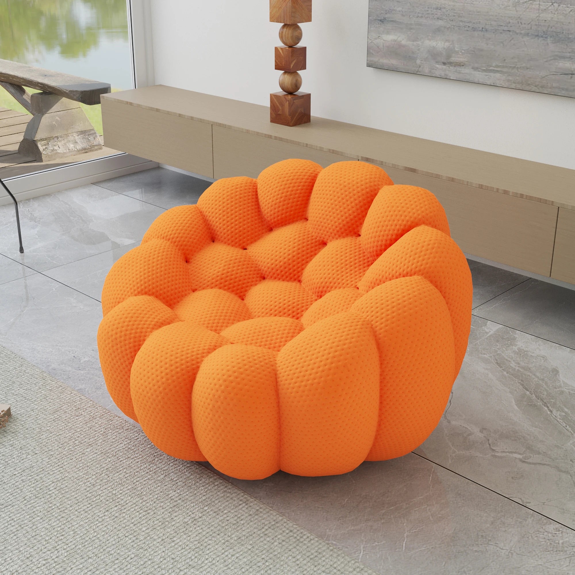 Sdorens 49'' Oversized Boneless Bubble Couch Chair Football-Shaped Design