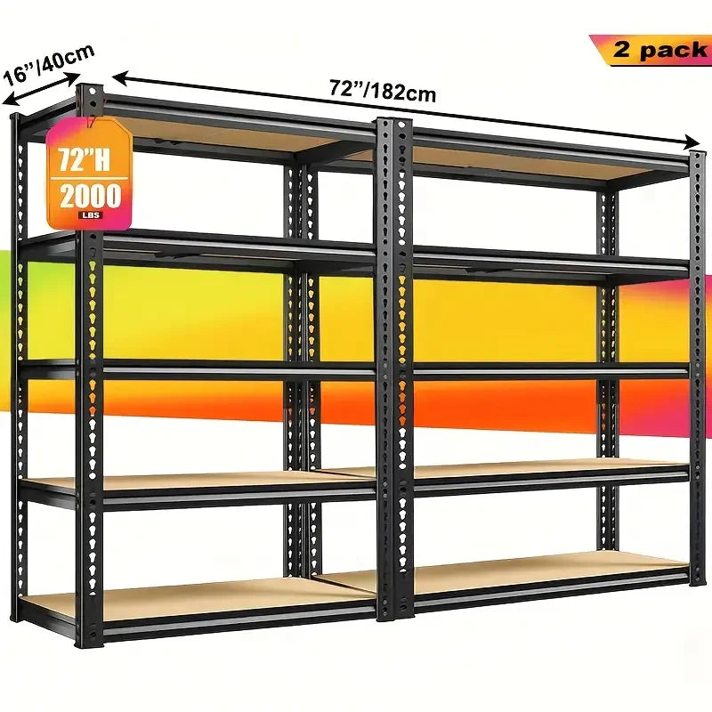 60/72 Inch two-piece set Heavy-duty Metal Storage Rack