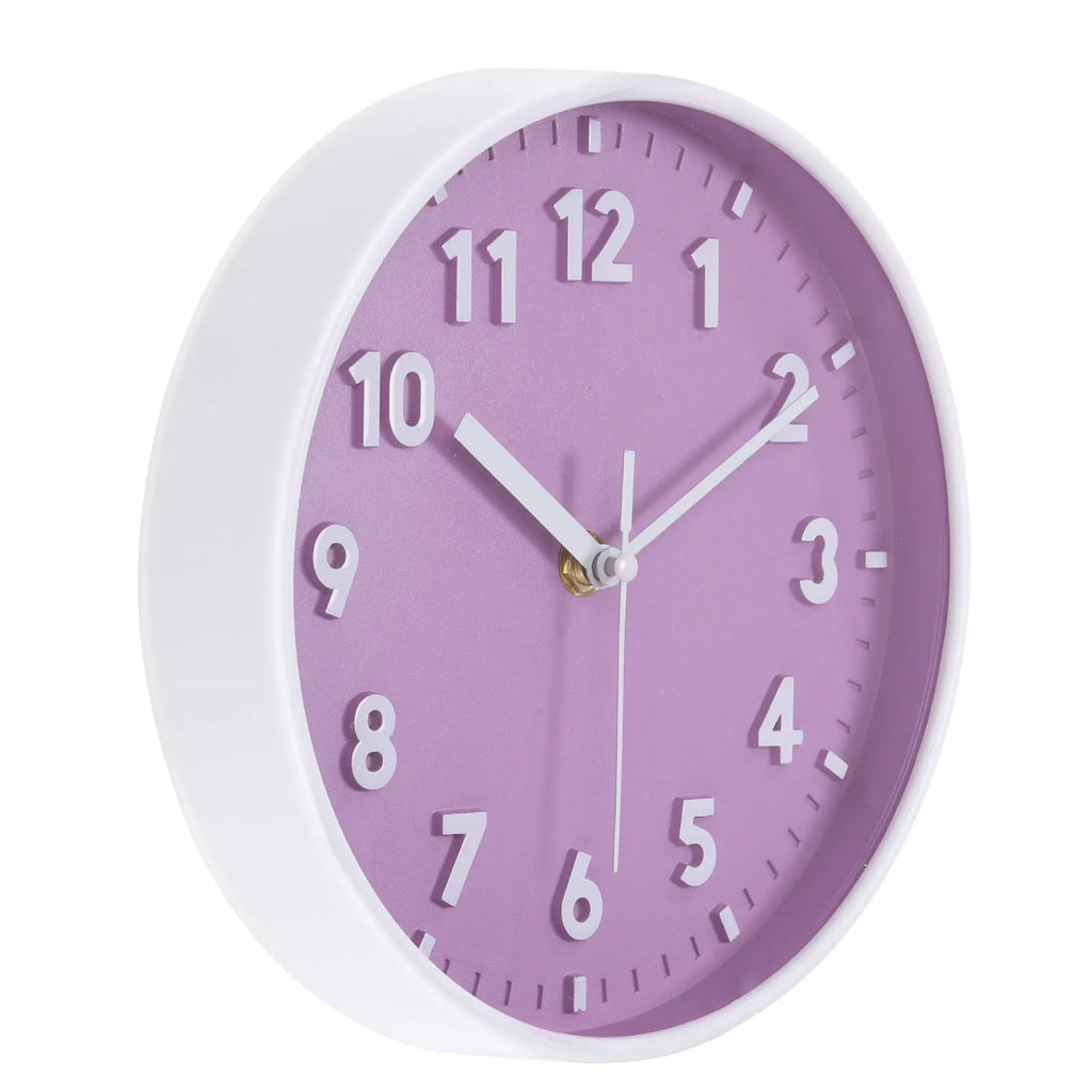 8 Inch Wall Clock 3D Number Quartz Battery Operated Silent Non-Ticking