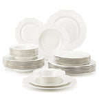 White Porcelain Tableware Set with Bowl, Dinner&Dessert&Soup Plate Set for 4/8