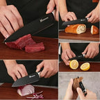 Black Knife Set 15 Pieces Kitchen Knife Set Dishwasher Safe German Stainless Steel