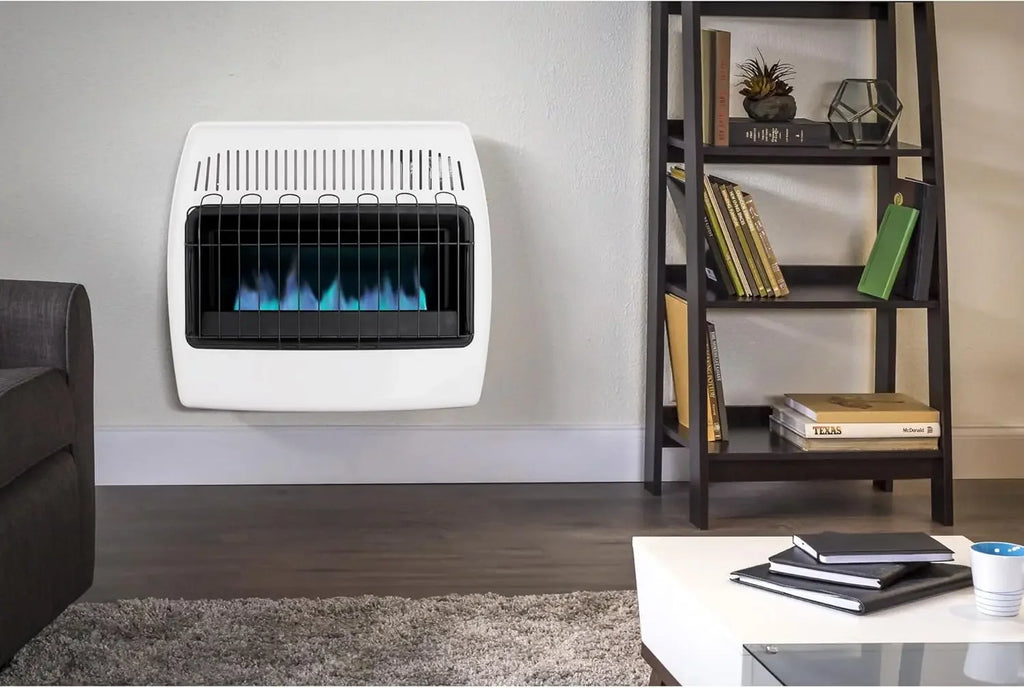 30,000 BTU Liquid Propane Blue Flame Vent Free Wall Heater, White