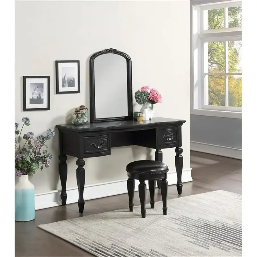 Metro Vanity with Stool, Black