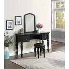 Metro Vanity with Stool, Black