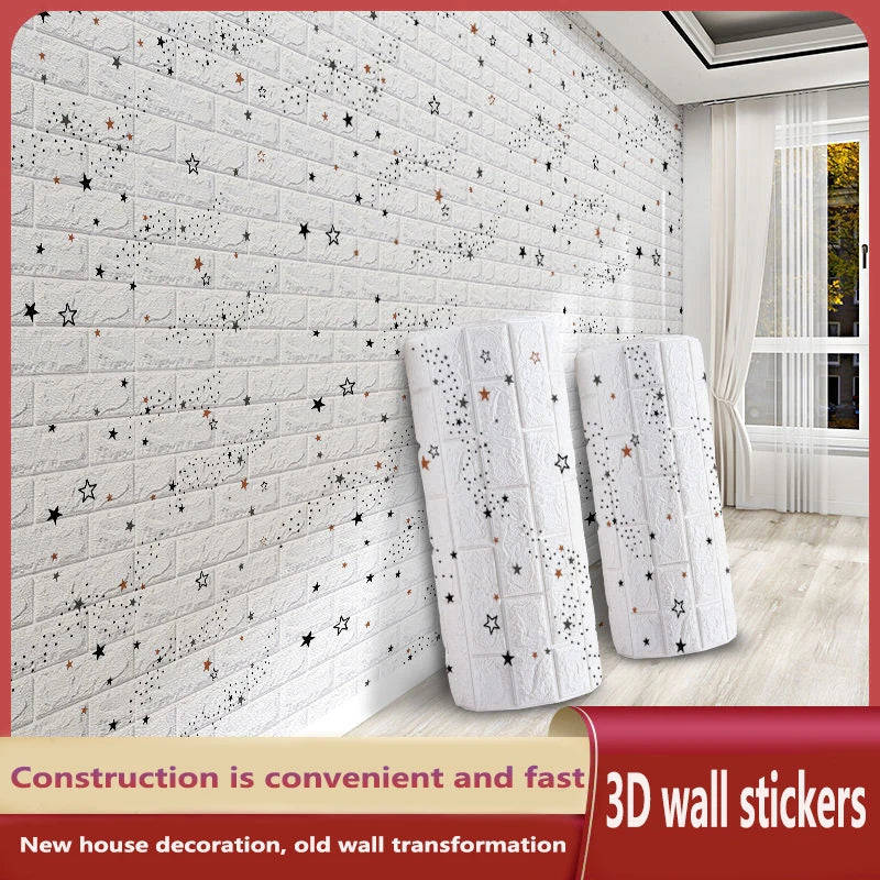 10M stickers Self-Adhesive Panels 3D Soft Crash Foam Wallpaper Imitation Brick Wall Stickers