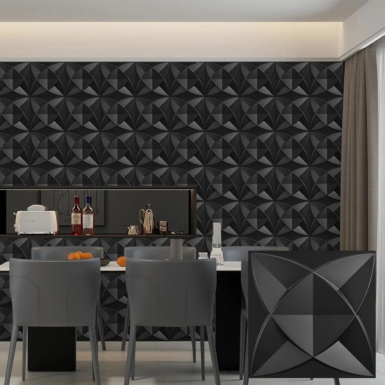 30 pack 3D wall panel. PVC flower textured wall panels. 11.8x11.8 Double-Sided Tape.