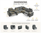 Oversized Modular Sectional Sofa with Double Power Recliner