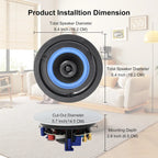 Herdio 4 " 320 Watts 2-Way Bluetooth Ceiling Speakers Package