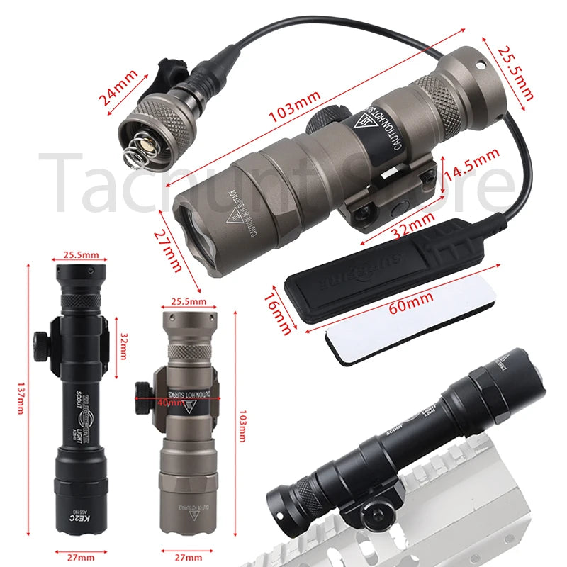 Ultra Weapons Flashlight Tactical Scout Light Airsoft Rifle 20mm Rail