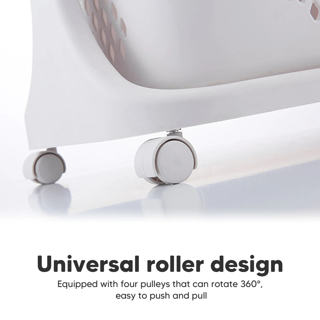2/4 Tier Laundry Basket Rolling Cart Removable Storage Buckets