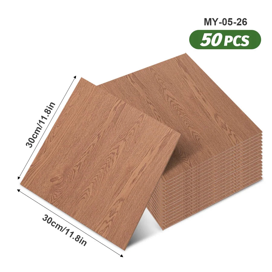 50pcs SXP Floor Sticker Peel and Stick 11.81x11.81in Self adhesive Wall Stickers Easy DIY 1.5mm thick Applies to any indoor