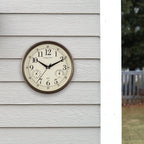 8.75 Inch Antique Bronze Indoor Outdoor Wall Clock with Thermometer Hygrometer