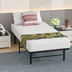 BestMassage Twin Metal Foldable Bed Frame Heavy Duty Steel Slats 6 Legs
