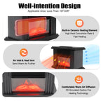 1000w Electric Fireplace 3D Carbon Fire Air Heater Mini ABS Warmer Fan Radiator Warm Blower for Apartment RV Bedroom
