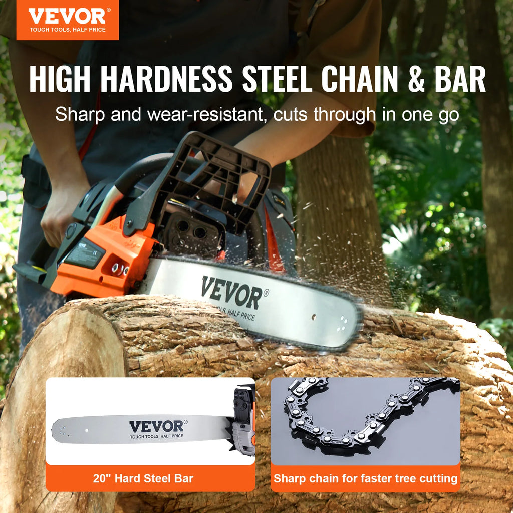 Gas Chainsaw 58CC 20" 3.22HP Handheld