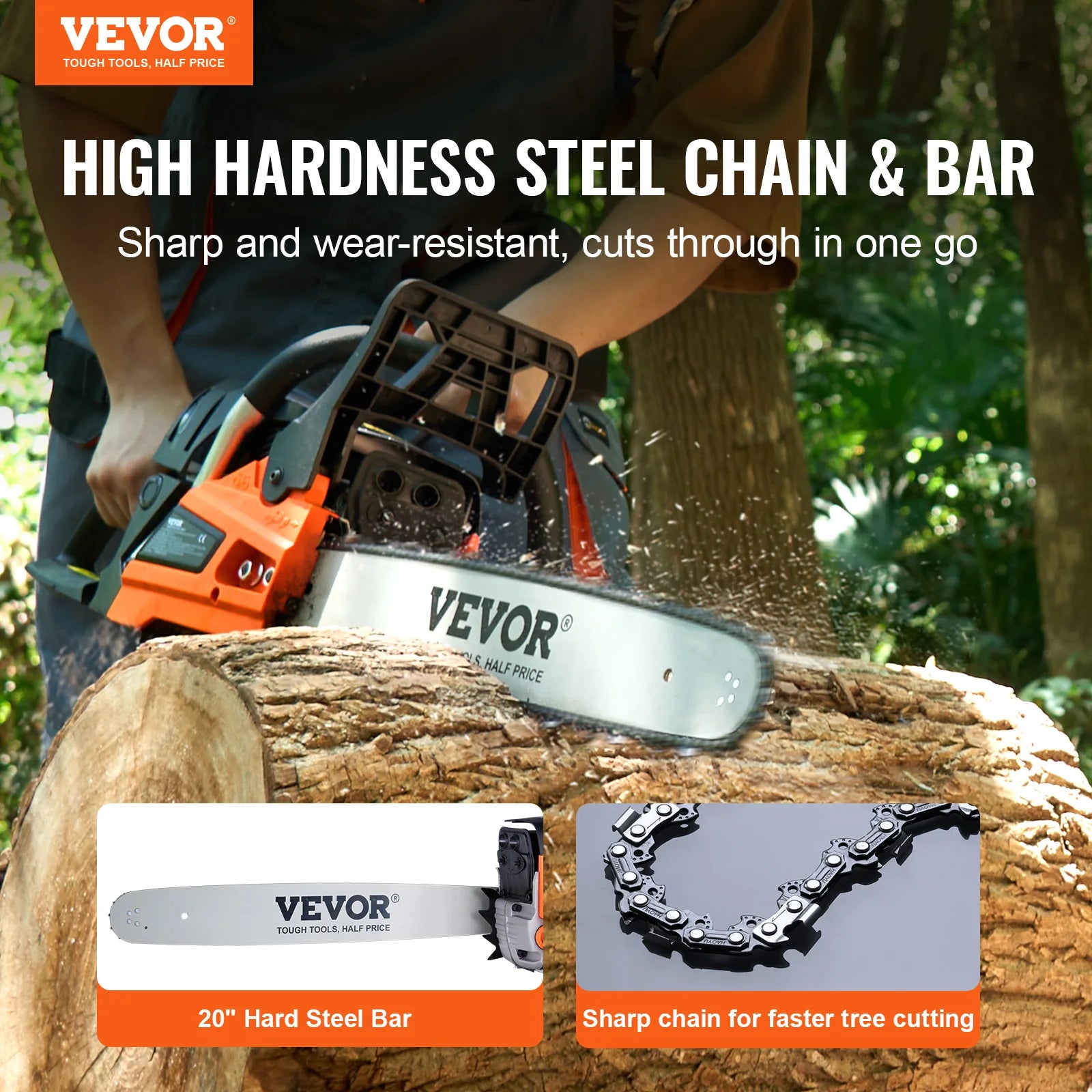 Gas Chainsaw 58CC 20" 3.22HP Handheld
