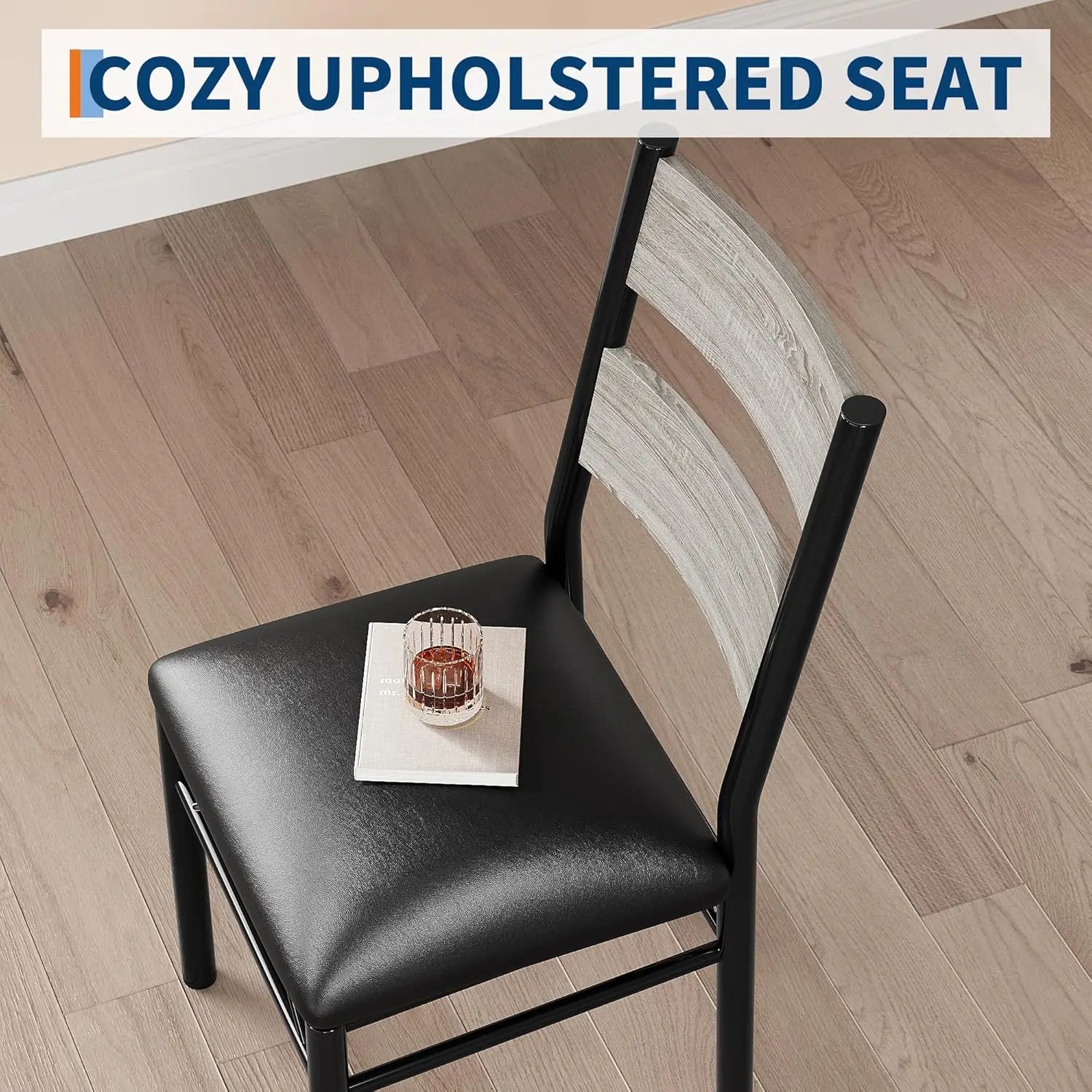 Wood Kitchen Table Chairs Set of 4 with Corner Protector,