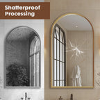 26"x38" Arched Metal Framed Mirror