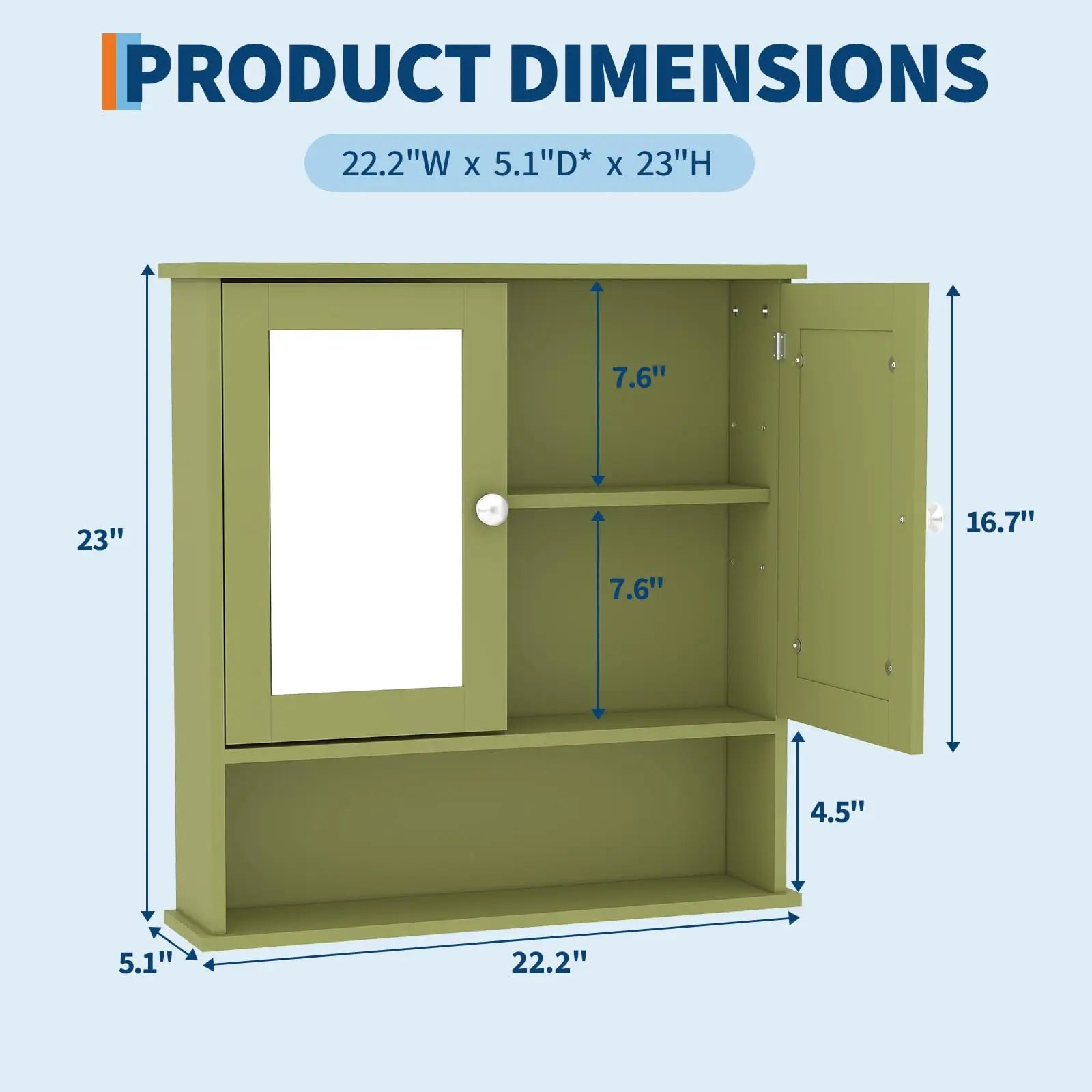 Wall Mounted Medicine Cabinet With Mirror,