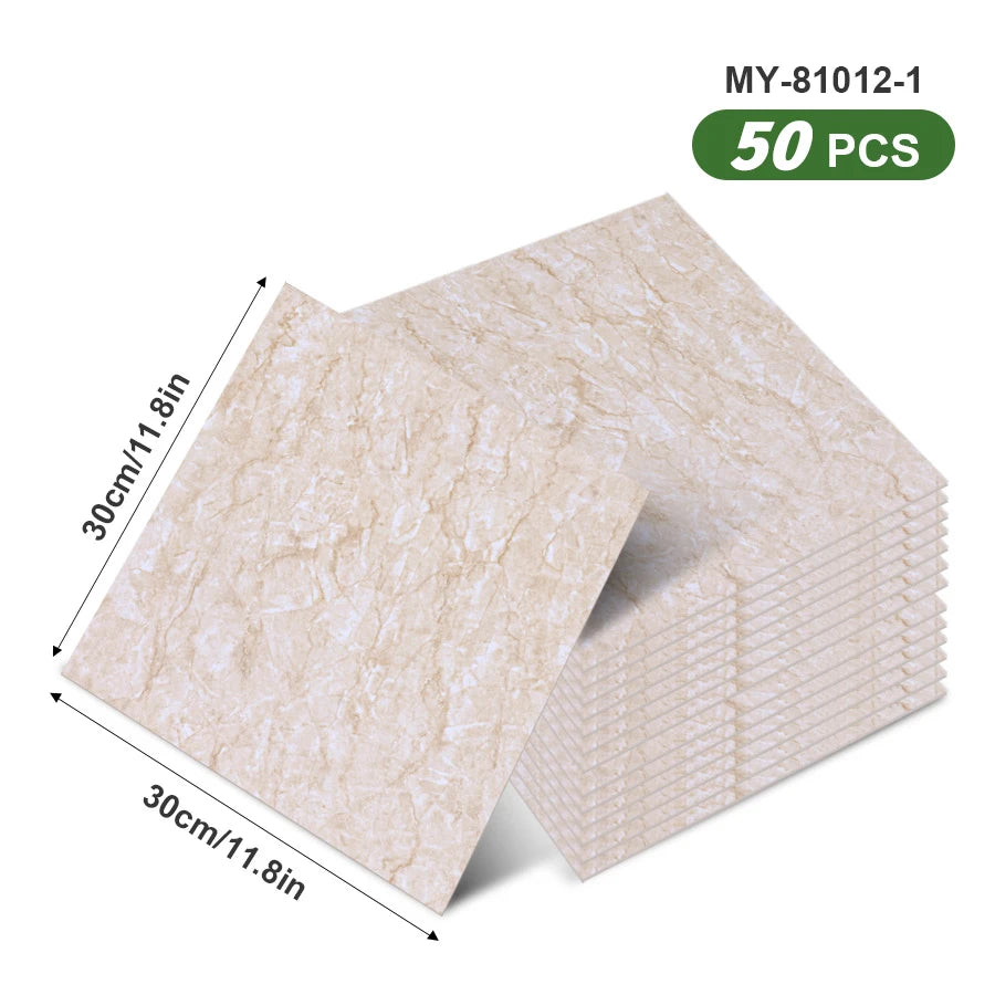 50pcs SXP Floor Sticker Peel and Stick 11.81x11.81in Self adhesive Wall Stickers Easy DIY 1.5mm thick Applies to any indoor
