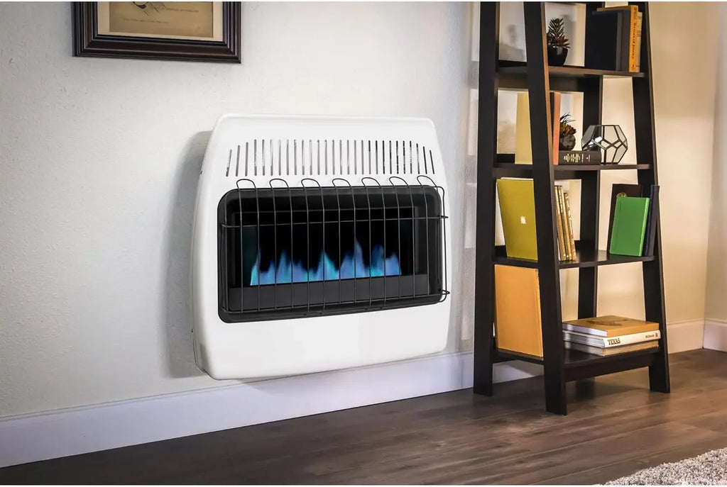 30,000 BTU Liquid Propane Blue Flame Vent Free Wall Heater, White