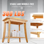 Bamboo Shower Bench 19.1x11.3x18.3 in Waterproof