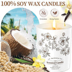 Deluxe Vanilla Coconut Soy Wax Candle, 8 Oz