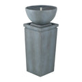 35.5" Polyresin Gray Zen Bowl Water Fountain,