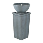 35.5" Polyresin Gray Zen Bowl Water Fountain,