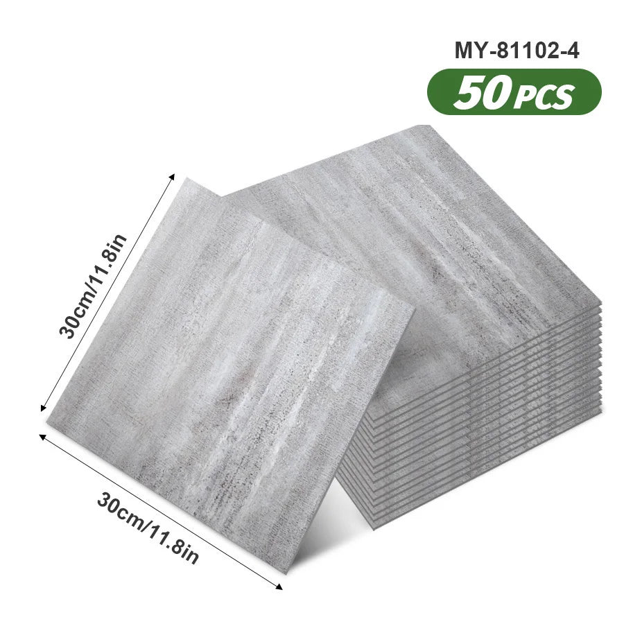 50pcs SXP Floor Sticker Peel and Stick 11.81x11.81in Self adhesive Wall Stickers Easy DIY 1.5mm thick Applies to any indoor