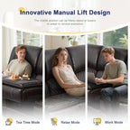 3 Seat Recliner Sofa with Console, Armrest, PU Leather, Cup Holders, USB Ports,