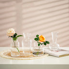 8/16 Pieces of Modern Transparent Glass Vase Set, Small Mini Flower Center Vase,