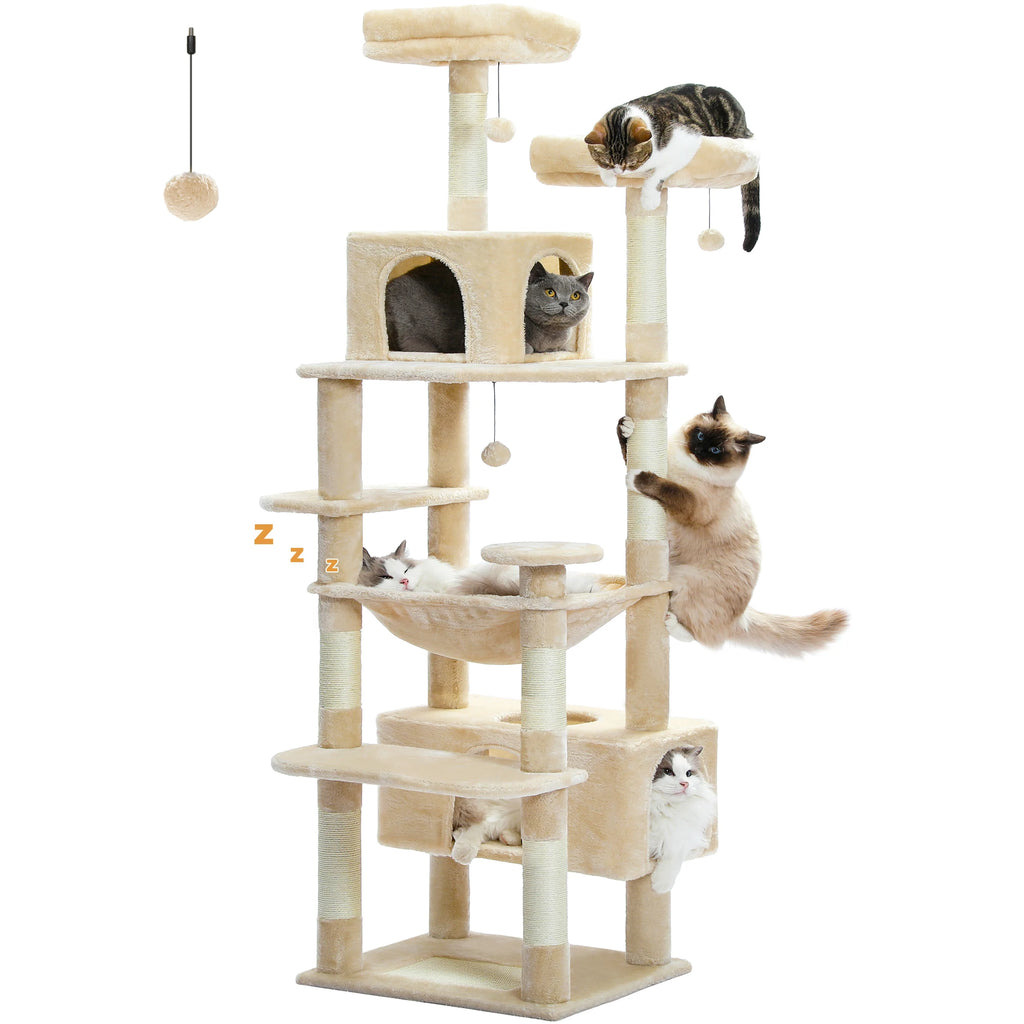 Multi-Level Cat Tree Tower with Scratching Posts&Board