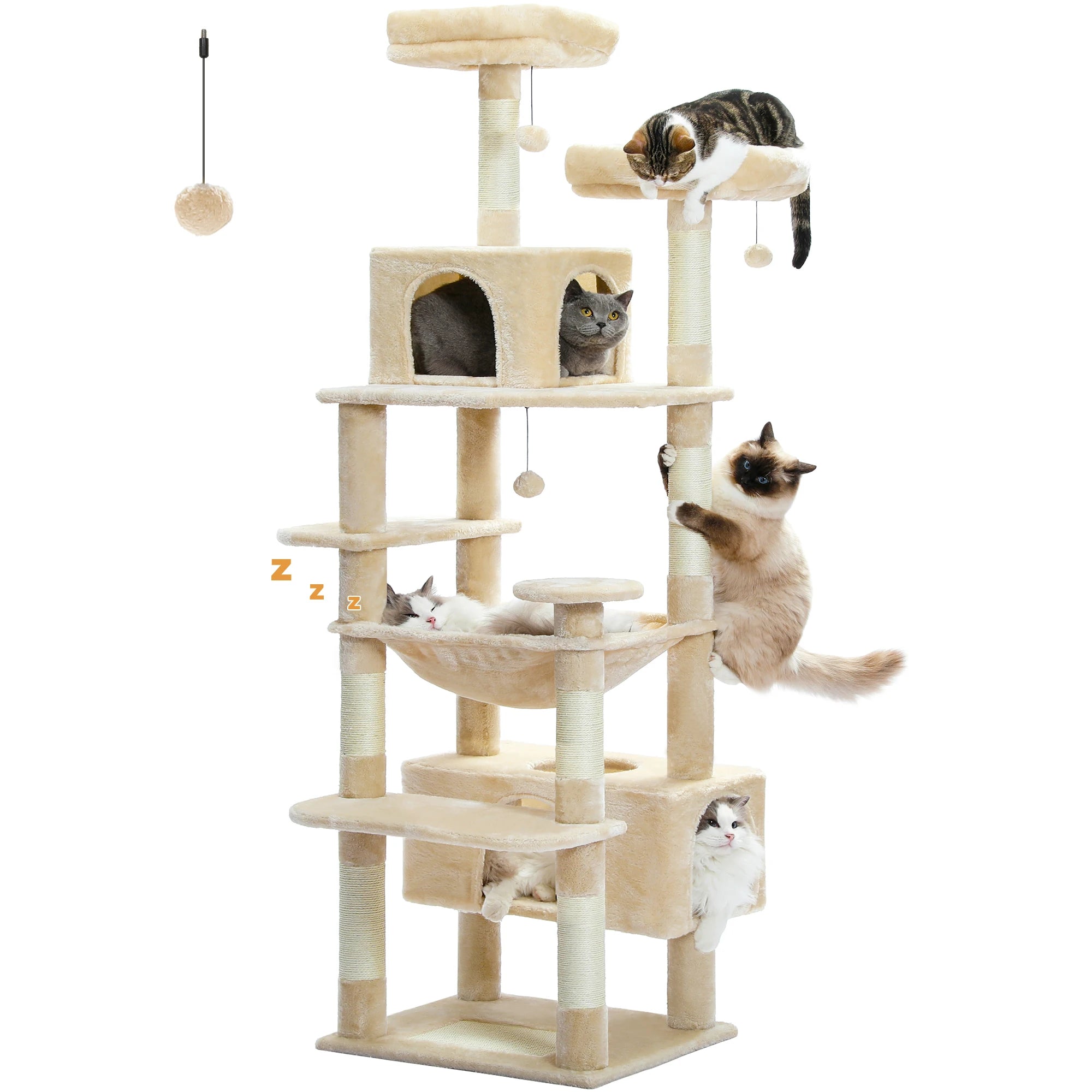 Multi-Level Cat Tree Tower with Scratching Posts&Board
