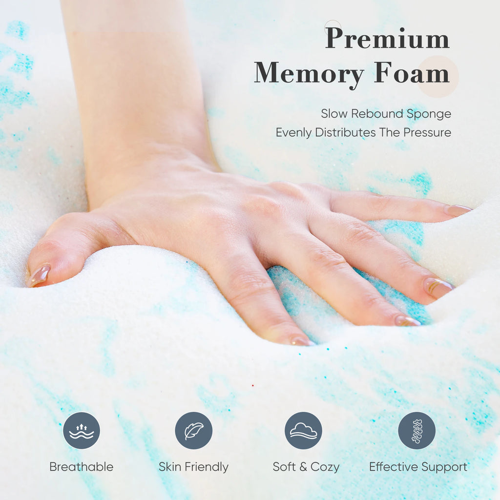2-3 Inch Gel Memory Foam Mattress Topper Full Size Cooling Mattress Soft and Breathable
