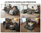 Oversized Modular Sectional Sofa with Double Power Recliner