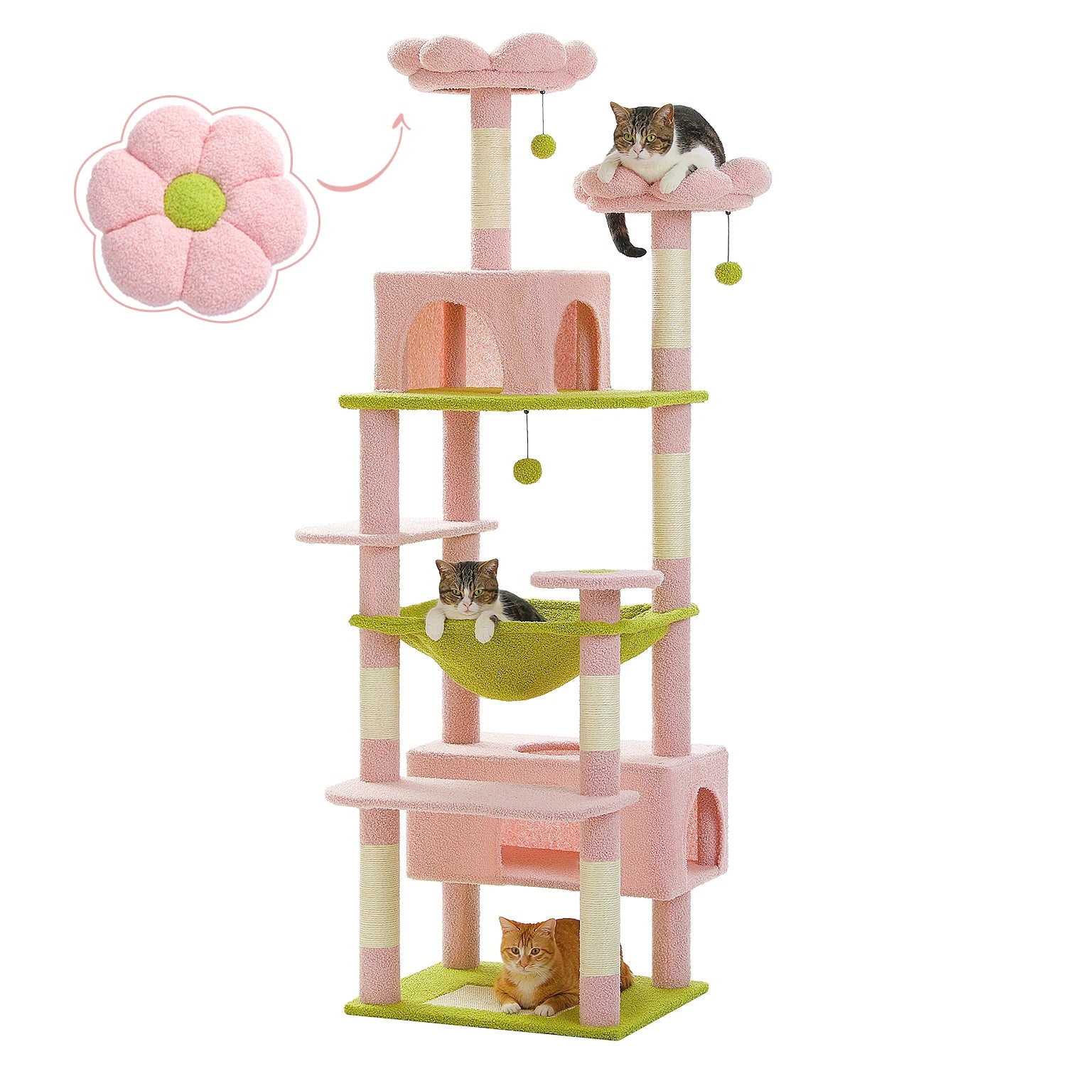 Multi-Level Cat Tree Tower with Scratching Posts&Board