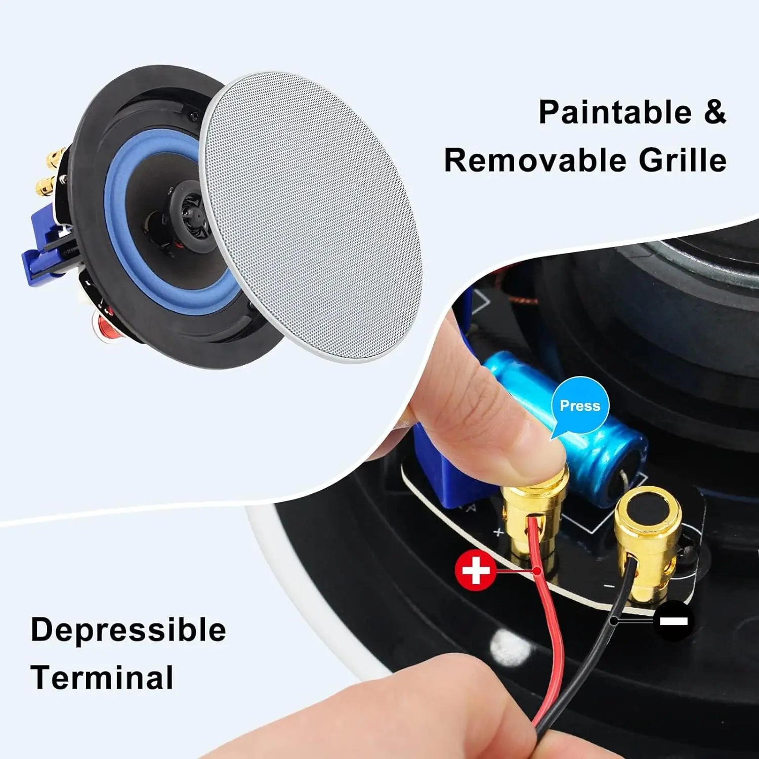 Herdio 4 " 320 Watts 2-Way Bluetooth Ceiling Speakers Package